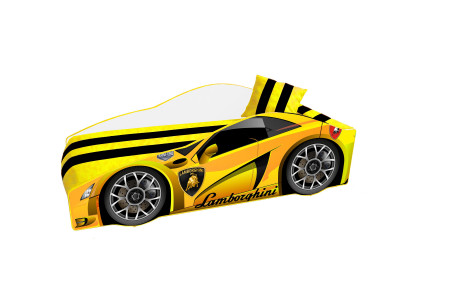 Кровать машина VRN- ELIT Lamborgini E-3 (желтый, графит)