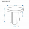 Стол журнальный HALMAR MAGNUM_S-LAW белый мрамор/натуральный
