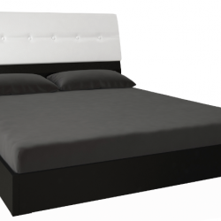 Кровать MRK- Виола Мягкая спинка Глянец белый+мат черный 1,8х2,0