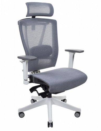 Крісло керівника LUX- ERGO CHAIR 2 MESH WHITE/ GREY ергономічне