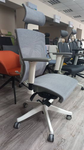 Крісло керівника LUX- ERGO CHAIR 2 MESH WHITE/ GREY ергономічне