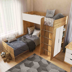 Подростковая комната VRN- "Bedroom 3", белый / дуб тахо