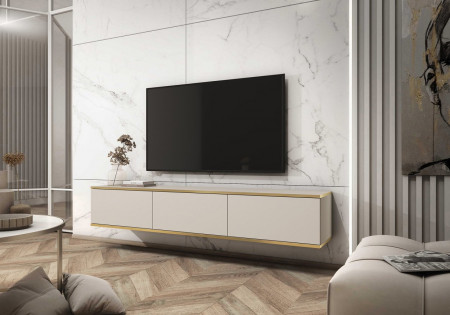 Тумба под ТВ навесная Perfect Home Оро / Oro RTV175 3-дверная Бежевый