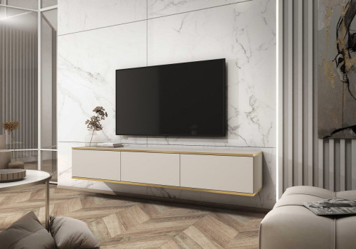 Тумба под ТВ навесная Perfect Home Оро / Oro RTV175 3-дверная Бежевый