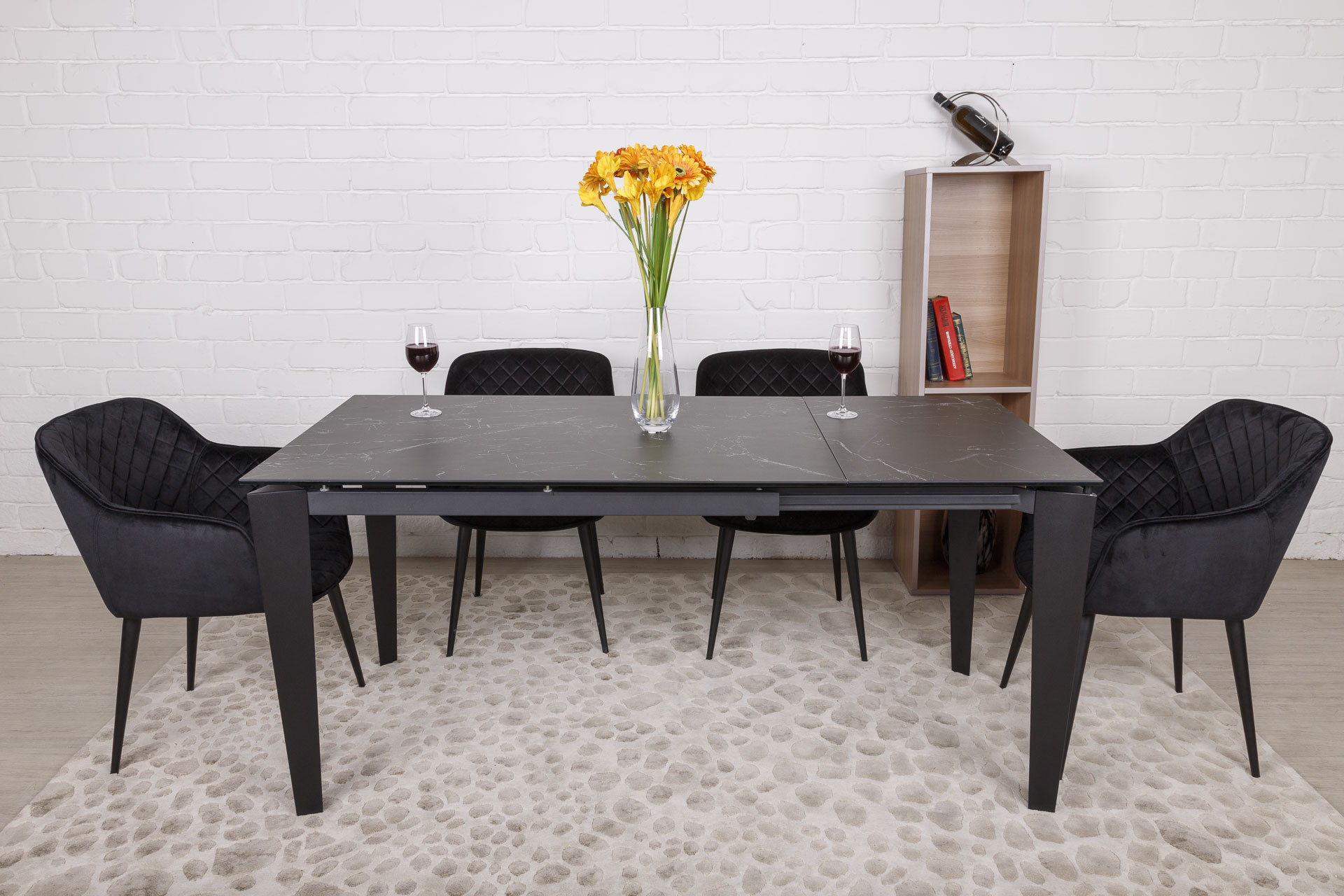 Стол обеденный модерн NL- ALTA керамика черный