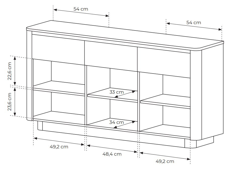 Комод Perfect Home Torro 3D3S/163 Дуб кремона