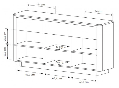 Комод Perfect Home Torro 3D3S/163 Дуб кремона
