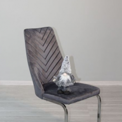 Стул обеденный модерн premium  Evro- Carlos X-1908 велюр серый, мокко, черный