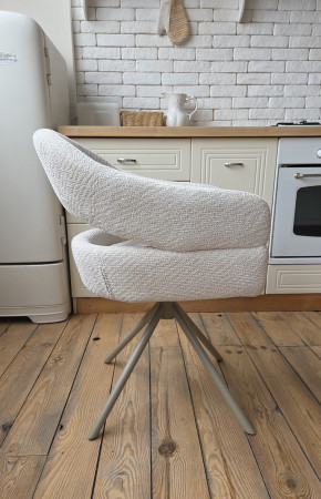 Стул поворотный VTR- R-180 букле (молочная туча/капучино)