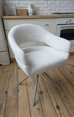 Стул поворотный VTR- R-180 букле (молочная туча/капучино)