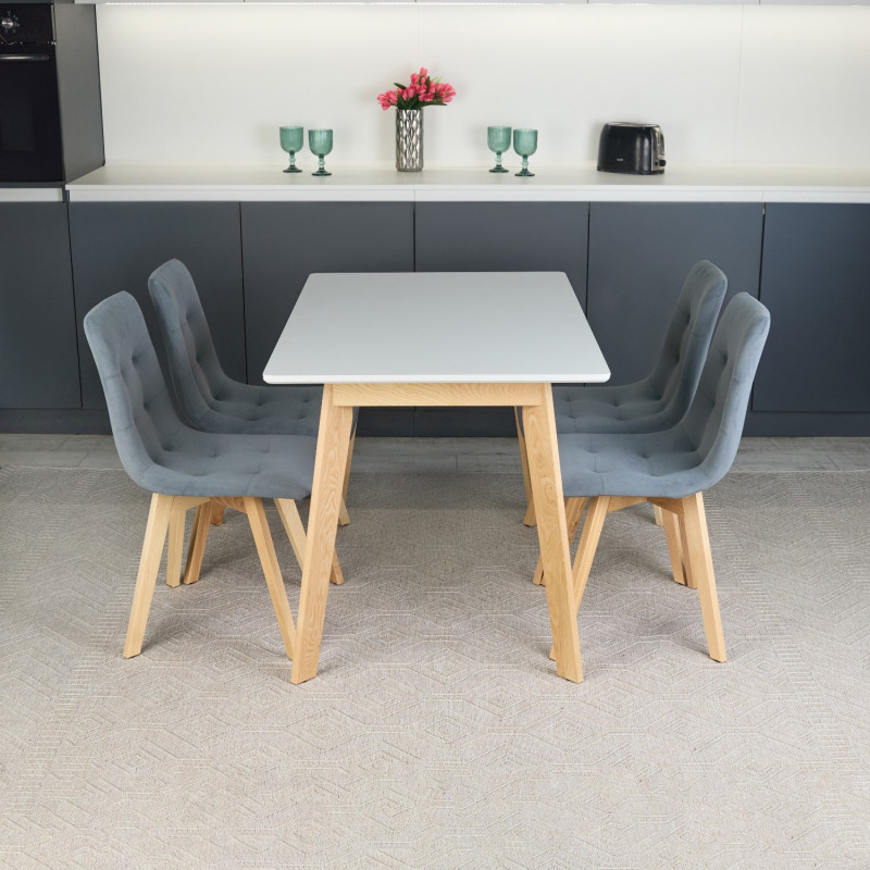 Кухонный комплект Ont- Алонзо 120 серый раздвижной стол + 4 стула Дарио