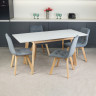 Кухонный комплект Ont- Алонзо 120 серый раздвижной стол + 4 стула Дарио
