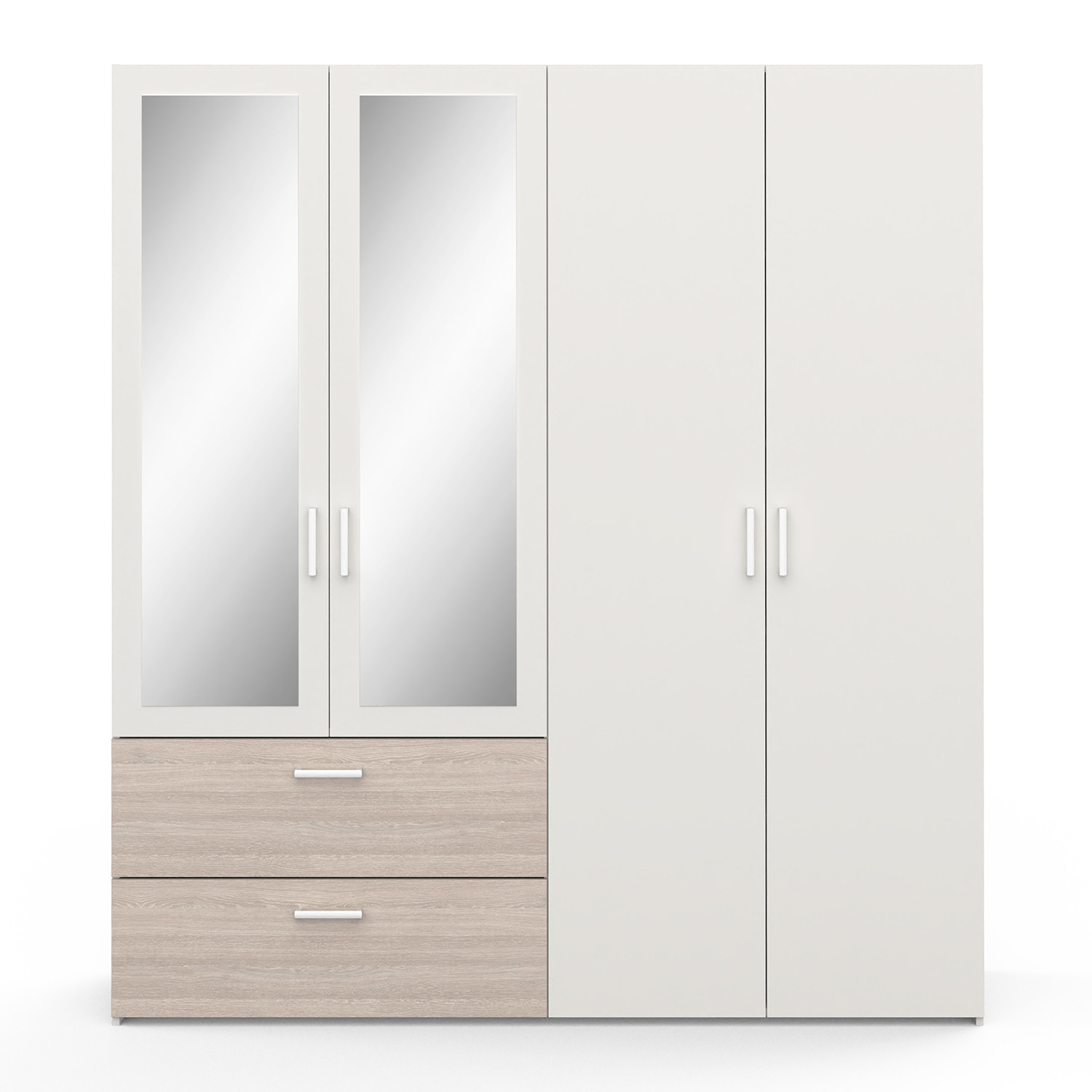 IDEA Шкаф 4-дверный READY дуб/жемчужно-белый