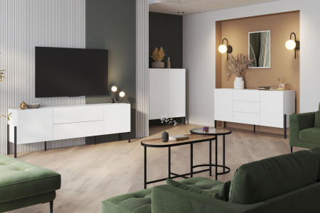 Комод на 2 двери 3 ящика Helvetia JUKON 2497ND43 (белый)