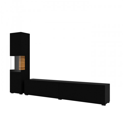 Стенка в гостиную Helvetia AVA 24WNLM09 (черный-дуб вотан/черный)