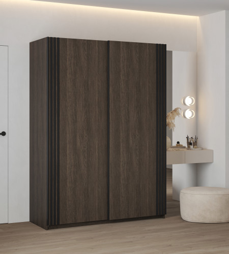 Шкаф-купе Helvetia NIVA 24DWOE15 (дуб Дунин/черный матовый)