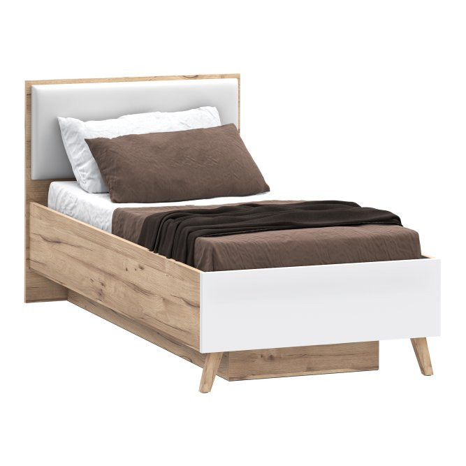 Кровать односпальная Forte VANKKA VNKL4092 (дуб/белый)