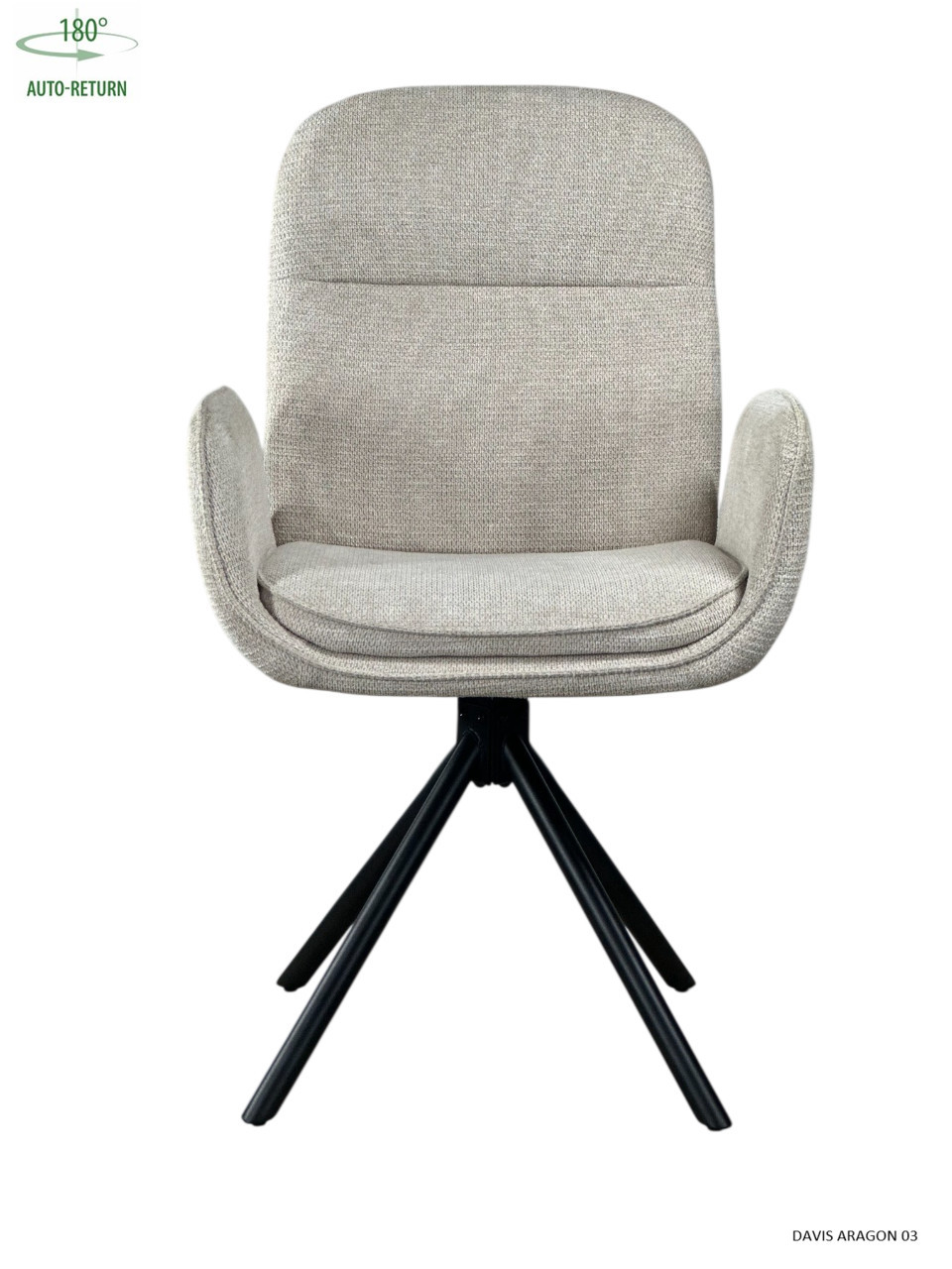 Стул обеденный с автоповоротом INES Perfect (бежевый/черный)