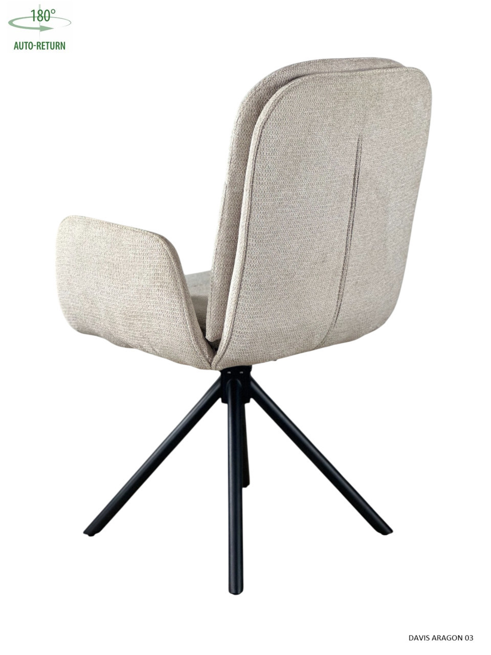 Стул обеденный с автоповоротом INES Perfect (бежевый/черный)