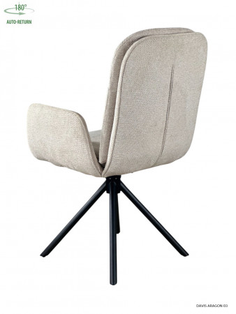 Стул обеденный с автоповоротом INES Perfect (бежевый/черный)