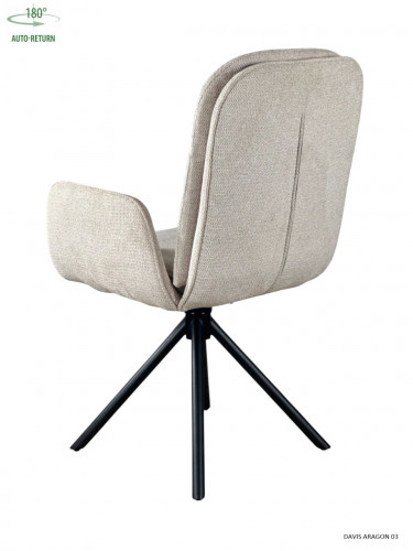 Стул обеденный с автоповоротом INES Perfect (бежевый/черный)