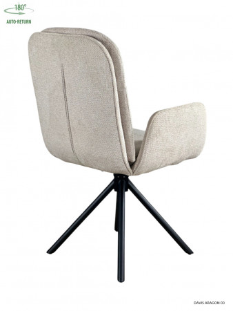 Стул обеденный с автоповоротом INES Perfect (бежевый/черный)