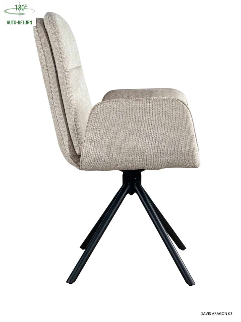 Стул обеденный с автоповоротом INES Perfect (бежевый/черный)