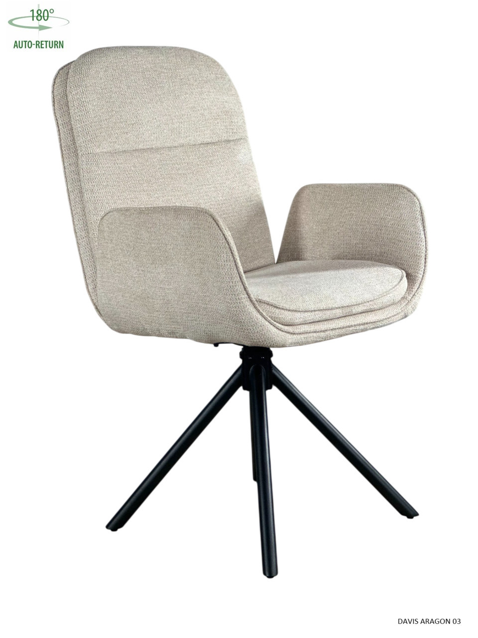 Стул обеденный с автоповоротом INES Perfect (бежевый/черный)