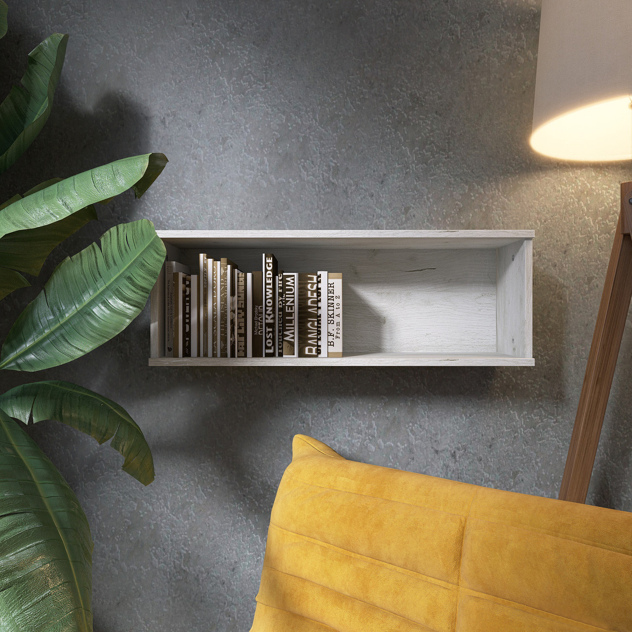 Полка навесная для гостиной EVR- Лайт ПЛН-2 крафт белый