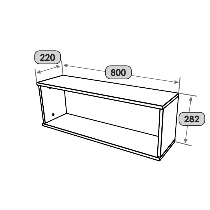 Полка навесная для гостиной EVR- Лайт ПЛН-2 крафт белый
