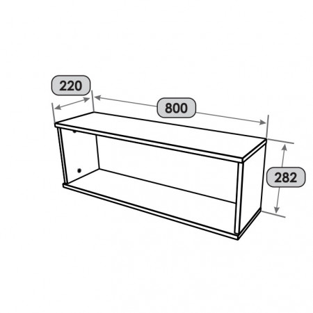 Полка навесная для гостиной EVR- Лайт ПЛН-2 крафт белый