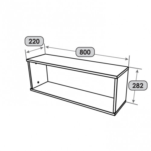 Полка навесная для гостиной EVR- Лайт ПЛН-2 крафт белый
