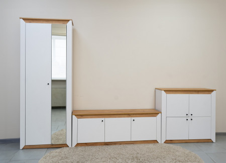 Комплект в гостиную EVR- Нордик-3 дуб крафт золотой + фасад белый