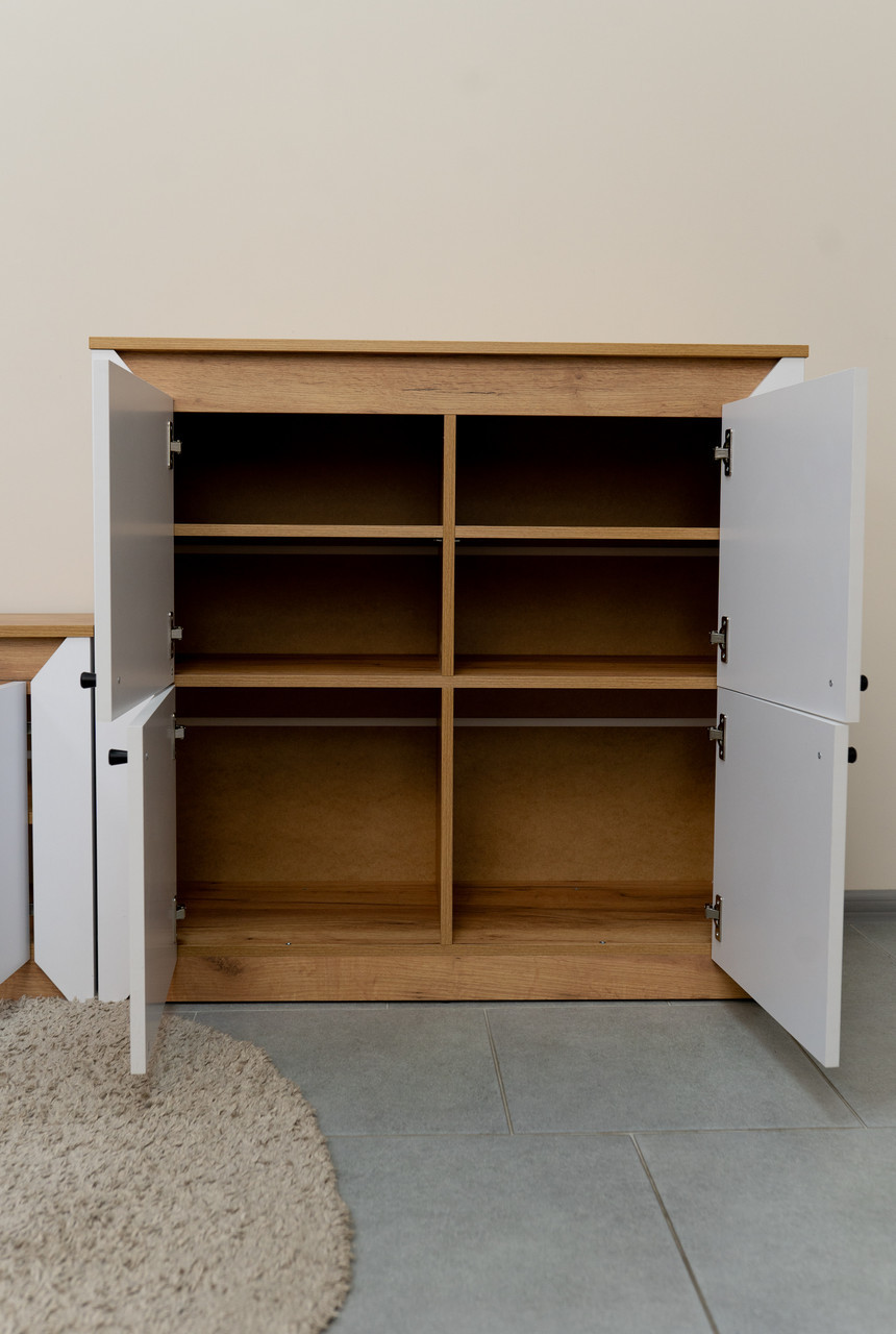 Комплект в гостиную EVR- Нордик-3 дуб крафт золотой + фасад белый