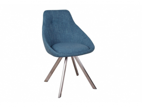 Стул поворотный NL- TOLEDO (ткань рогожка) темно- голубой