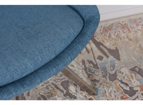 Стул поворотный NL- TOLEDO (ткань рогожка) темно- голубой