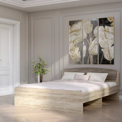 Кровать двуспальная EVR- Астория дуб Сонома + трюфель