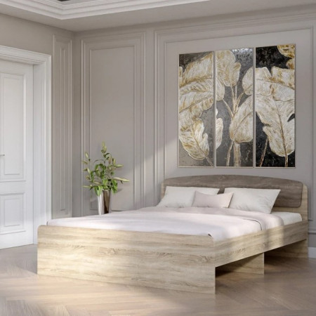 Кровать двуспальная EVR- Астория дуб Сонома + трюфель