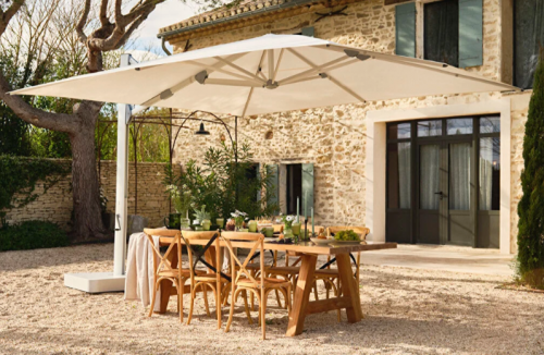 Зонт с боковой мачтой Glatz TEA- AMBIENTE квадратный 350х350 см (5 класс ткани)