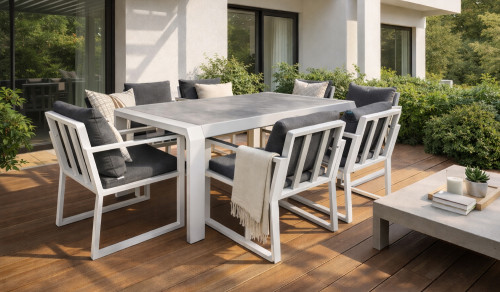 Комплект обеденный на 6 персон Higold Exee (белый + серый) 3055150