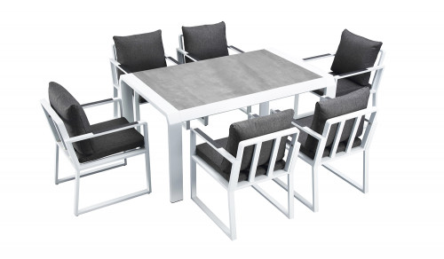 Комплект обеденный на 6 персон Higold Exee (белый + серый) 3055150