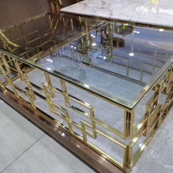 Стол журнальный Elt- T05 (золото+керамика) 