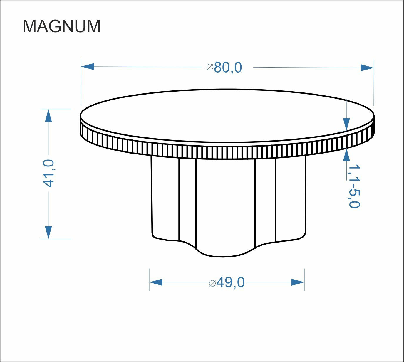 Стол журнальный HALMAR MAGNUM-LAW белый мрамор/натуральный