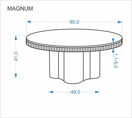 Стол журнальный HALMAR MAGNUM-LAW белый мрамор/натуральный