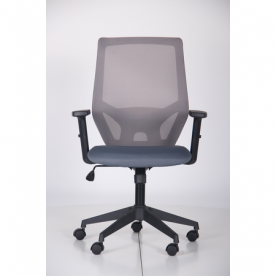  Кресло офисное AMF- Lead Black (сиденье Нест-08 серая/спинка Сетка HY-109 серая)