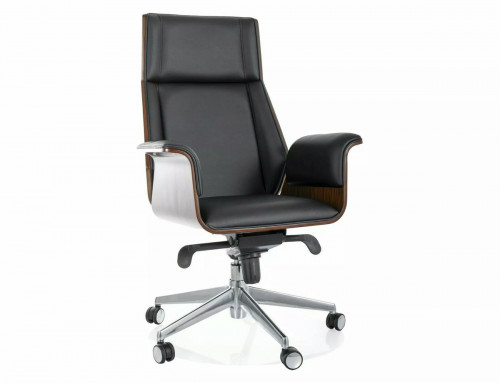 Офисное кресло SIGNAL Alabama черный/ орех, серебро