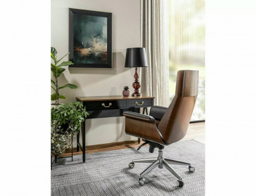 Офисное кресло SIGNAL Alabama черный/ орех, серебро