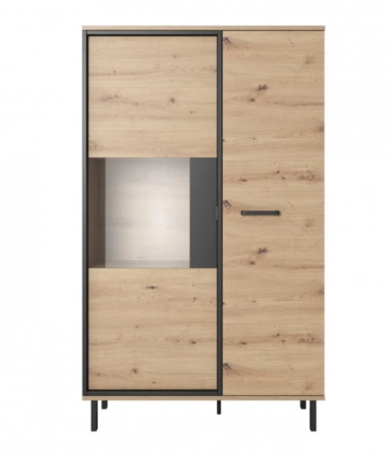 Витрина низкая Perfect Home Нест / Nest 2-дверная 2D1W/90 Дуб артизан/антрацит