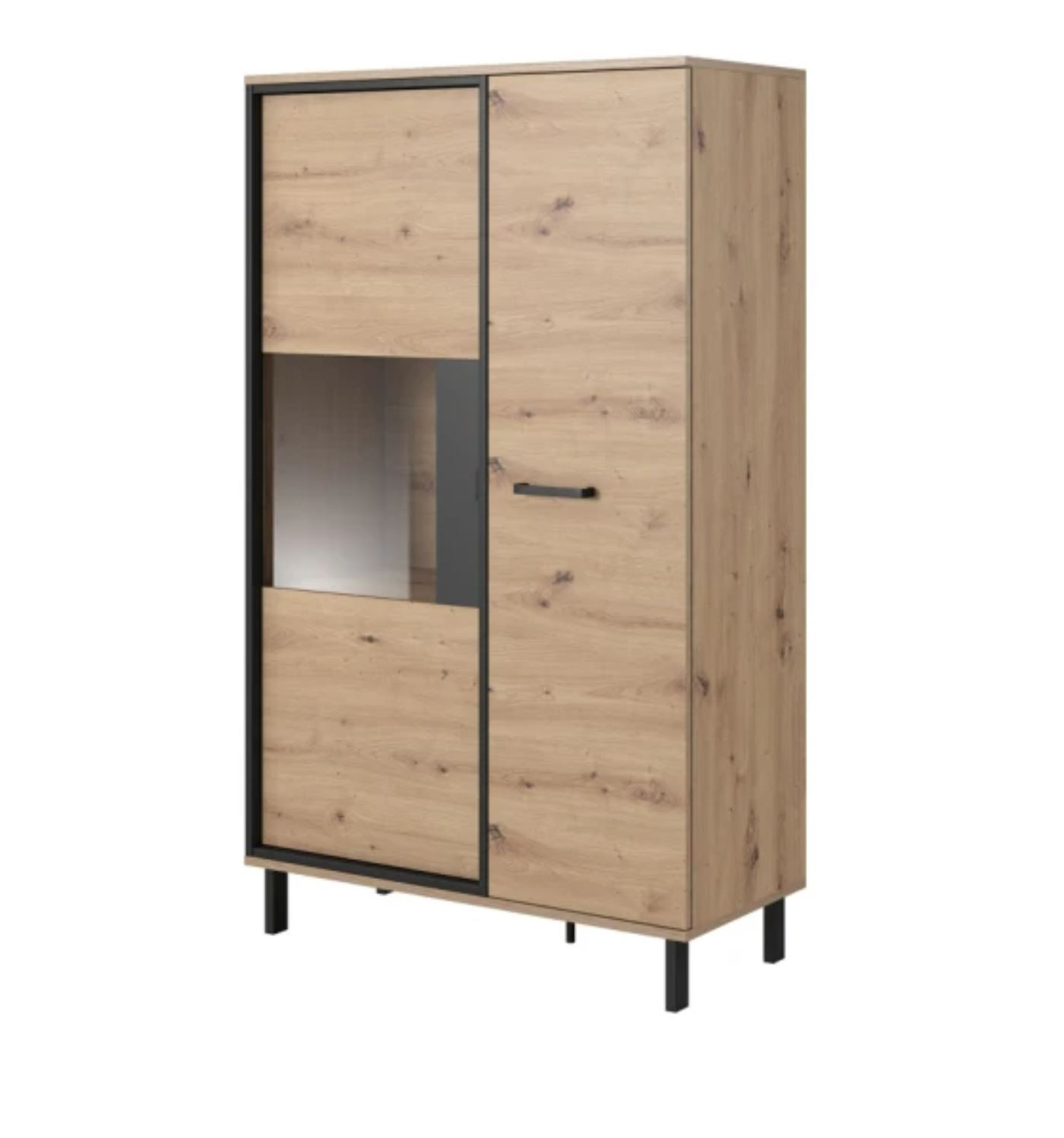 Витрина низкая Perfect Home Нест / Nest 2-дверная 2D1W/90 Дуб артизан/антрацит