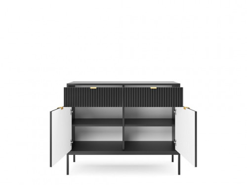 Комод Perfect Home Новая/Nova 2-дверный с 2 ​​ящиками, черными ножками KSZ104 Черный